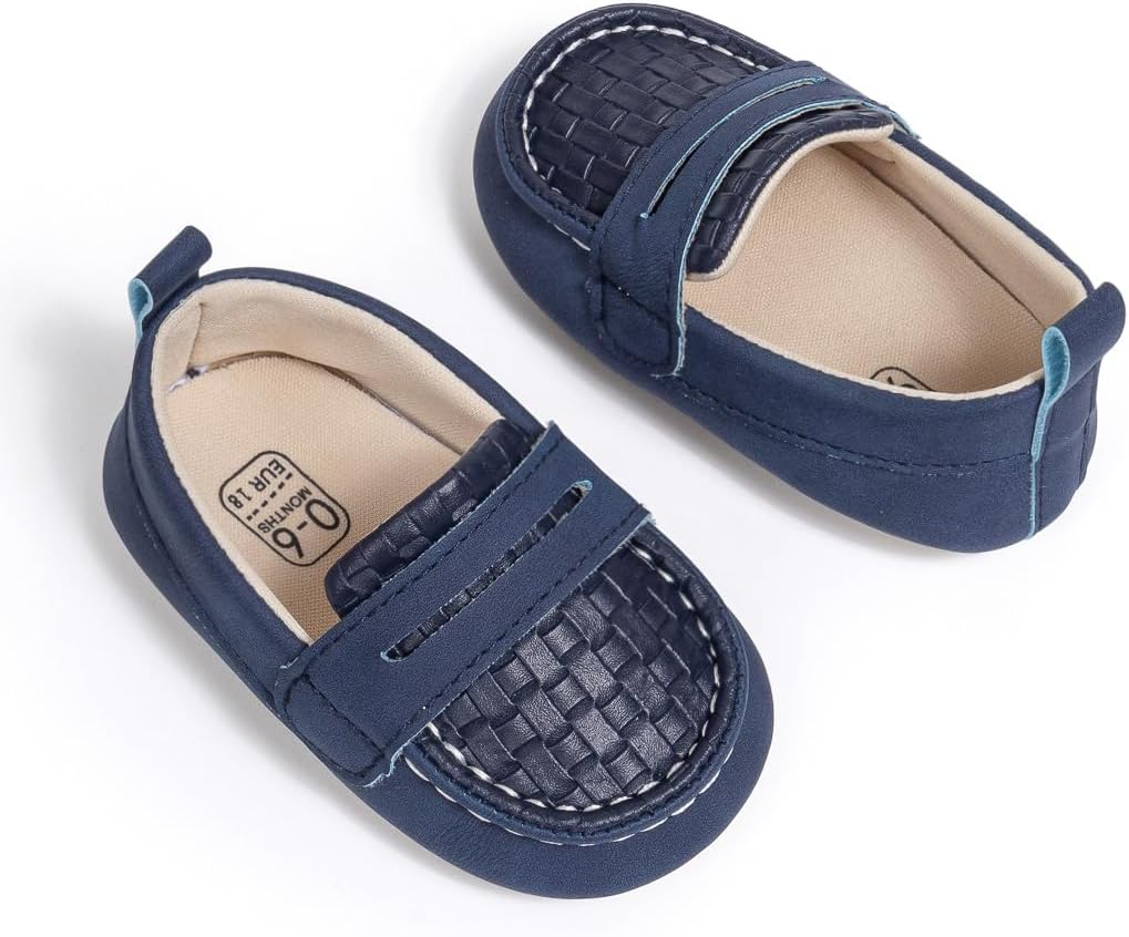 Infant Baby Boys Loafers Soft Sole PU Leather Toddler Moccasins Girls First Walking Crib Dress Shoes