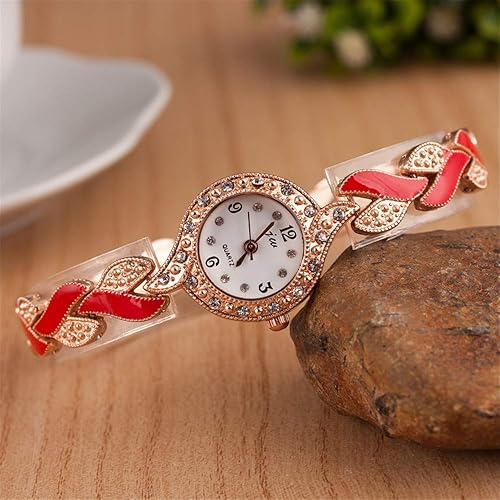 Miniatura 2 de Weicam 5 unids reloj de mujer elegante pulsera pulsera de cristal hoja analógica cuarzo niñas al por mayor relojes de pulsera, Movimiento de cuarzo