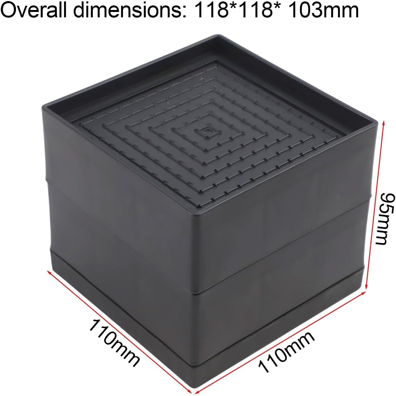 Stackable Plastic Furniture Risers for Chairs and Sofas – Anti-Slip, Noise-Reducing Chair Leg Pads & Floor Protector Pads, cm / 9. cm / 14 cm Heights(black-9.5CM)