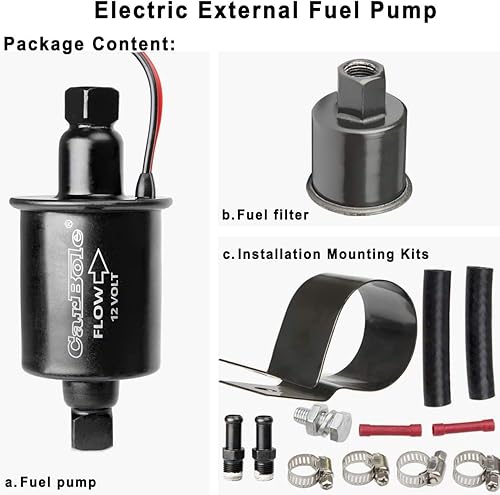 Vista 5 de CarBole Bomba de combustible eléctrica universal de 12 V 5-9 PSI 30GPH Bomba de transferencia de combustible para gasolina y diésel para carburador