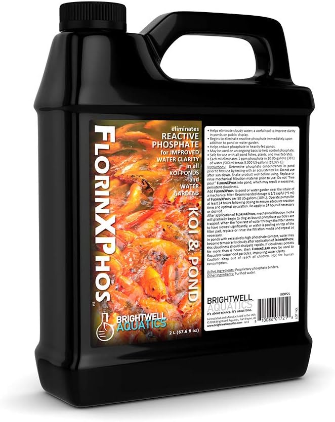 Brightwell FlorinXPhos - Eliminates Phosphate and Improves Water Clarity in Ponds and Water Gardens, 2 Liter