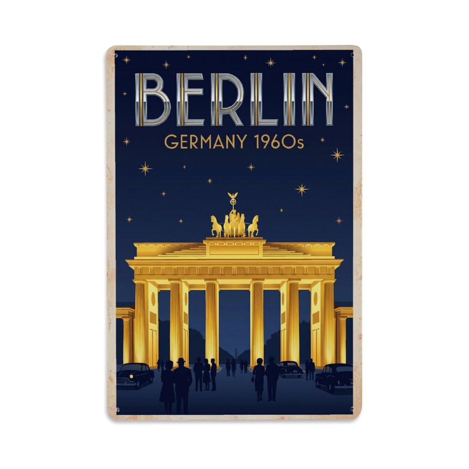 Gead 8X12inch Style Vintage Travel Berlin Germany Avenue Metal Tin Sign