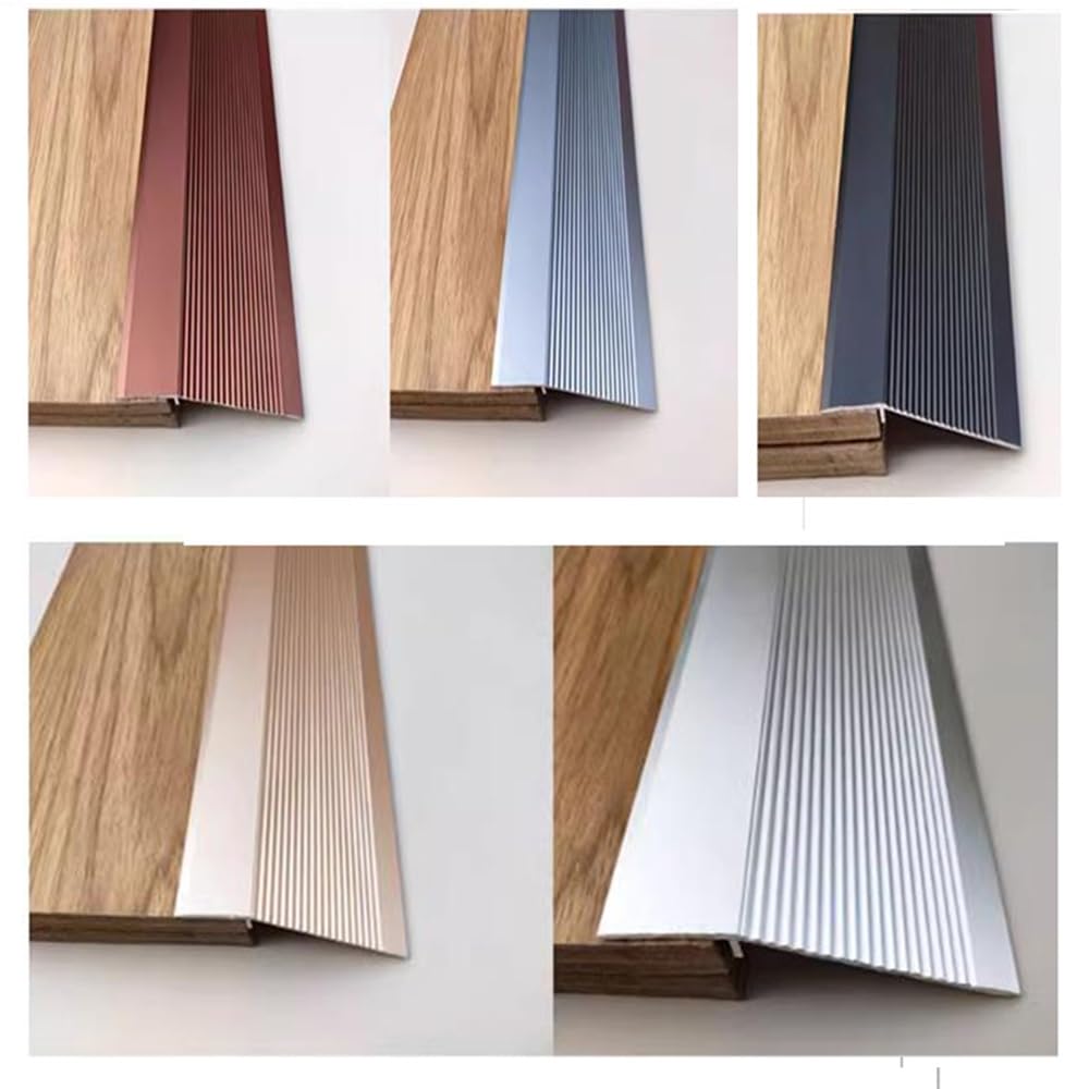 Bande de transition de sol en aluminium, bande de seuil de 35,4 pouces, bordure antidérapante, rampe de seuil, compensation de hauteur, écart de couverture dans les 2 pouces(Pink)