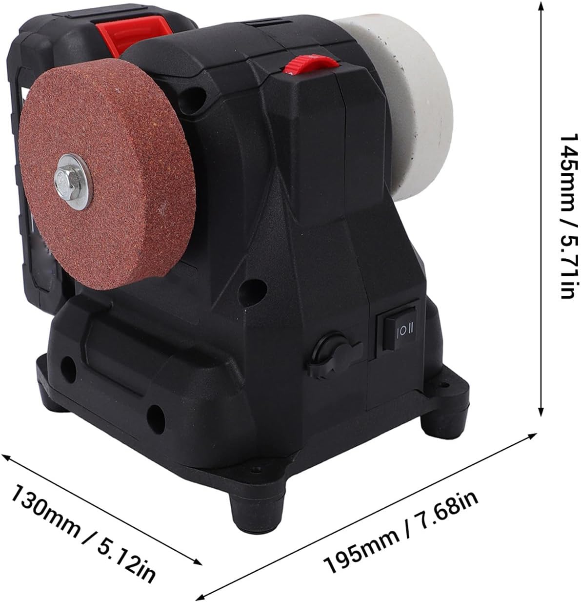 Garosa 100W Mini Bench Grinder Cordless Battery Powered 6 Speed Adjustable Polisher Sander for Metal Wood Buffing Sharpening (US Plug)
