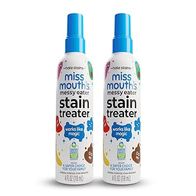 Miss Mouth's Messy Eater Stain Treater Spray - 4oz 3 Pack Stain Remover - Newborn & Baby Essentials - No Dry Cleaning Food, Grease, Coffee Off Laundry, Underwear, Fabric