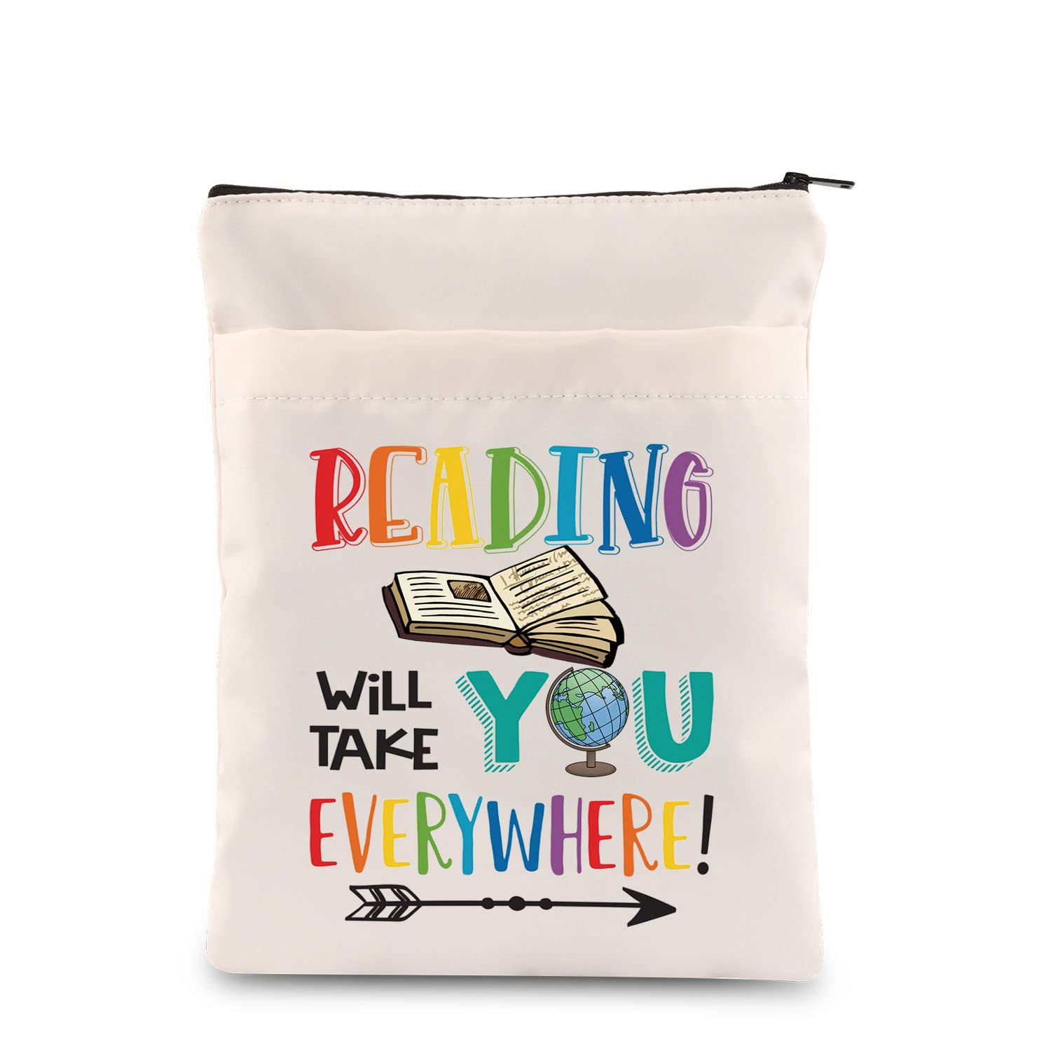 PLITI Reading Lover Gift Bookaholic Gift Reading Will Take You Everywhere Inspirational Book Protector for Reader (Reading Everywhere BS)