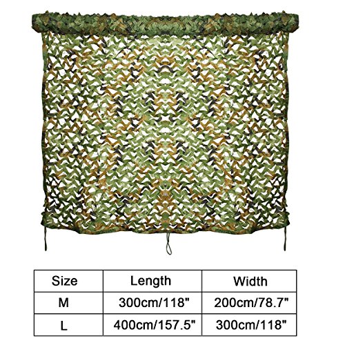 image for TargetEvo Woodland Camouflage Netting Camo Net for Military Camping Hu