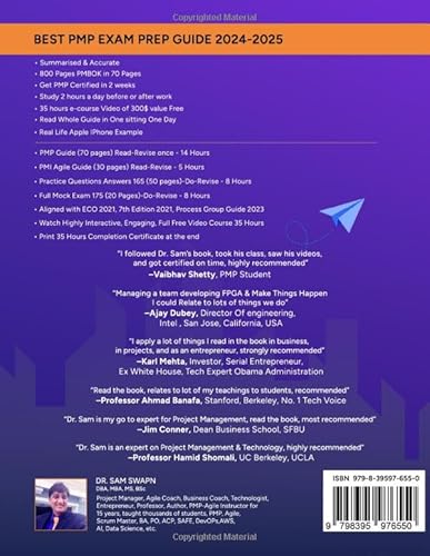 Independently Published Sinha, Dr. Sam Swapn Best Pmp Exam Prep Guide 2024- 2025: Get Pmp Certified In 2 Weeks- Study 2 Hours A Day Before-After Work thumb #1