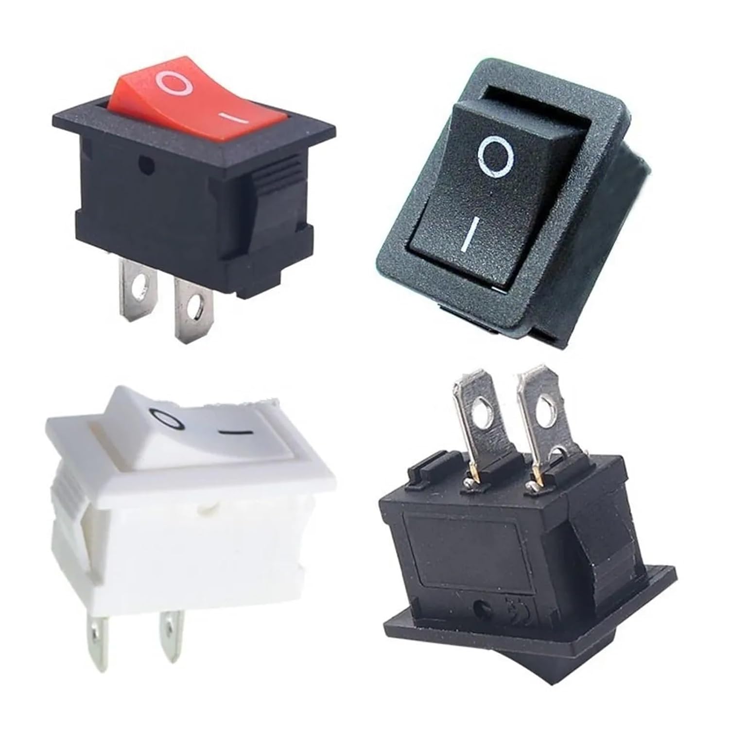 100PCS KCD11 Push Button Switch 10x15mm SPST 2Pin 3Pin 3A 250V KCD11 Snap-in On/Off Boat Rocker Switch 10 * 15MM Black Red White (Color : 3P-Black-On-Off-W)