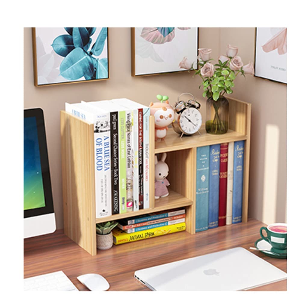 Bibliothèque de table bois étagère rangement bureau pour livre et classeur