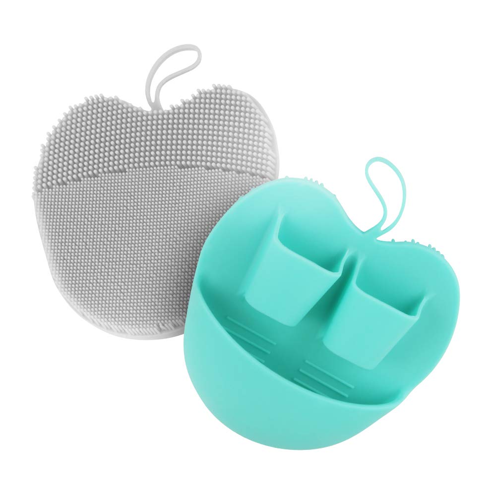 INNERNEEDSoft Handheld Silicone Facial Cleansing Brush, Mild Anti-Slip Face Exfoliating and Massage Scrubber Pad (2pcs/Set)
