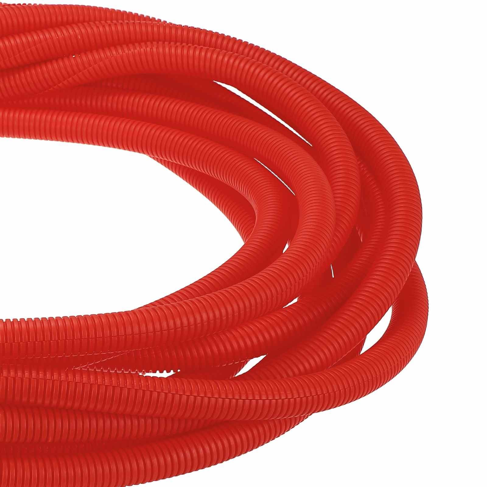 DMiotech 20ft Wire Loom Split Tubing 3/4 Inch, Cord Protectors from Pet Flexible Conduit Cable Management for Office Home Garden, Red