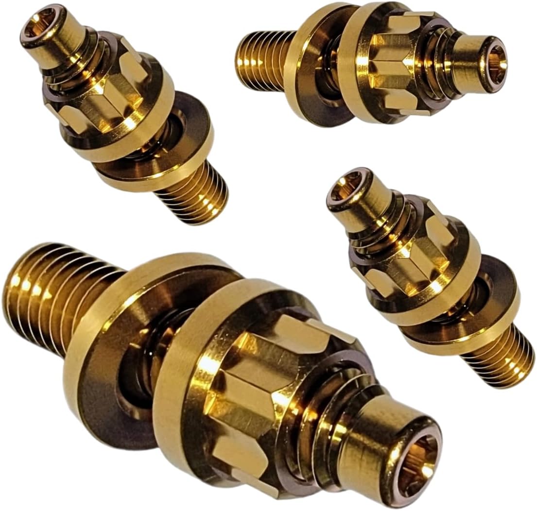 Titanium Turbo to Manifold Stud Kit – M10x1.5mm Thread – 4Pc Heat-Resistant Lightweight Hardware for Turbocharger & Exhaust Systems | Str8UpRevving Approved (12 Point (Gold), M10x1.50)