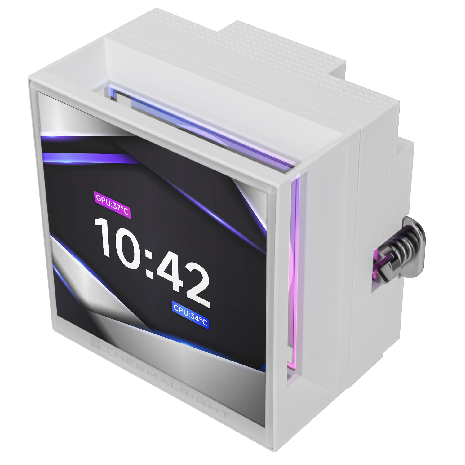 Thermalright Hyper Vision 360 ARGB Blanc AIO CPU Refroidisseur liquide, écran LCD IPS avec résolution 480x480, pour AM5 / Intel LGA1851 / 1700, écran LCD absorbant magnétique de 3,95 pouces
