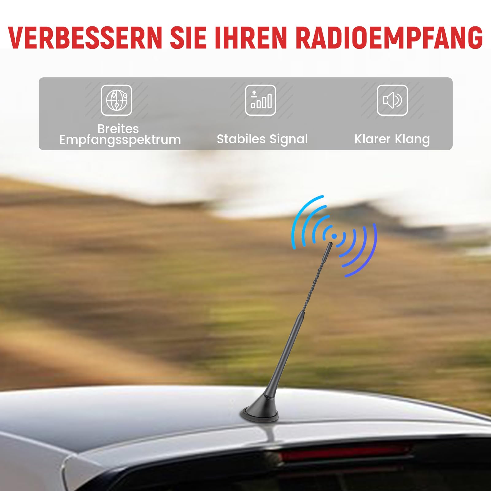 RED WOLF Autoantenne DAB Antenne mit 5 m Verlängerungskabel Dachantenne FM AM DIN Male Auto Radio Antenne SMB Adapter Booster Verstärker für FM AM Radio Blaupunkt Sony Pioneer
