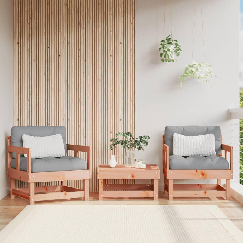Mobilier de jardin Homgoday avec chaises en bois massif Douglas et coussins d'extérieur