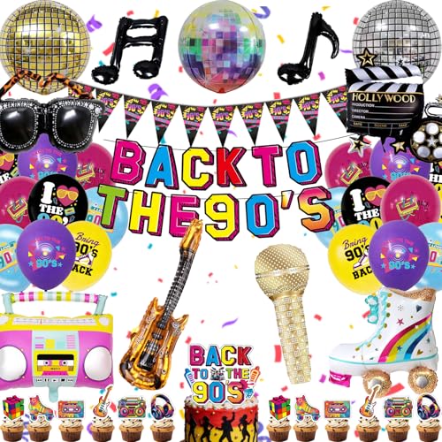 90er Deko Rock Thema Erwachsene DiscoParty Retro Hip-Hop DiscokugelnDeko