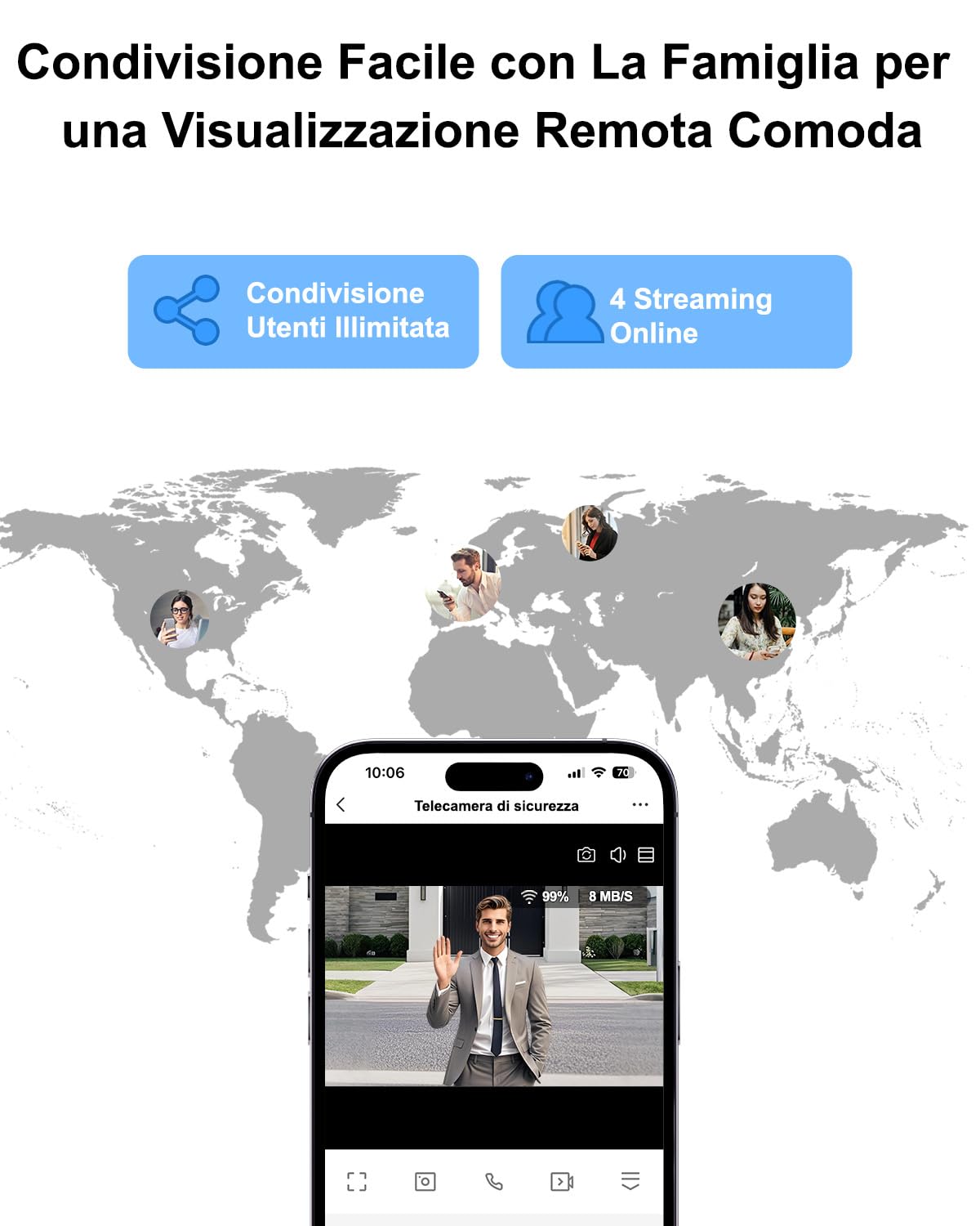 2K Videocitofono WiFi 2 Fili, Schermo Touch Screen a Colori 7", App Sblocco Remoto, Carta IC Unloc, Audio Bidirezionale, 170° Rilevamento Movimento, Visione Notturna, IP66, Scheda SD Integrata 64 GB