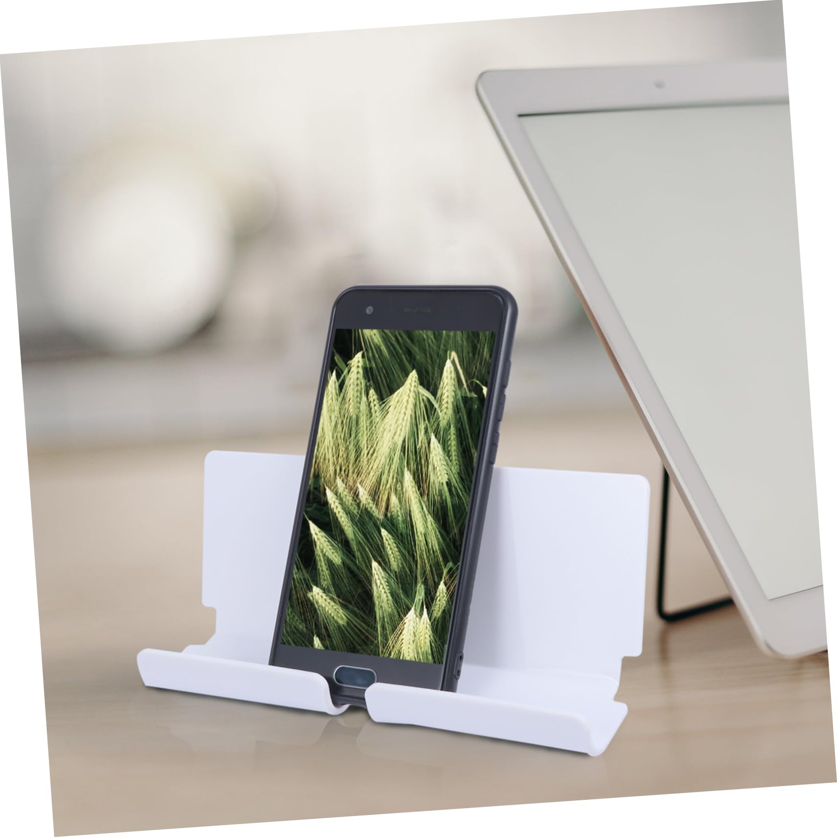 OSALADI 2pezzi Supporto Telefonico Da Muro Acrilico Senza Foratura Per Cucina e Bagno Supporto Per Smartphone e Tablet Facile Installazione e Ricarica Resistente e Durevole