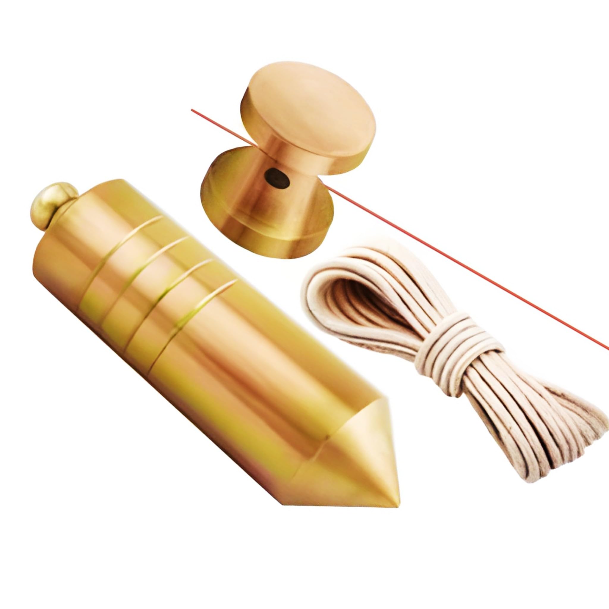 Bricoloco Plomada de albañil de acero tratamiento zinc anticorrosión con cuerda de nylon para trabajos de construcción, metalurgia, carpintería. Nuez de hierro (3000, Gramos)