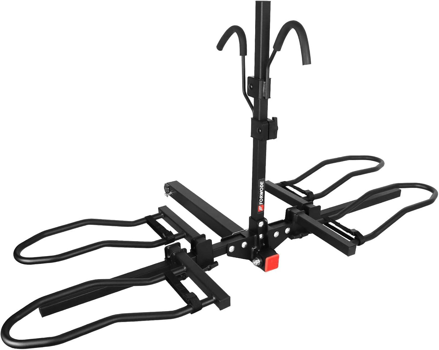 FORWODE 200lb 2-Bike Hitch Rack: Tilting, Wobble-Free Mount for 5" Fat Tire E-Bikes on 2" Receivers with Coded Lock
