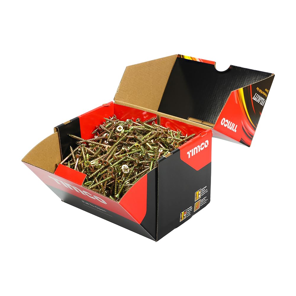 Timco 5.0x50 Premium Velocity Screws - PZ Drive Countersunk Multi-Use, 1000Pack