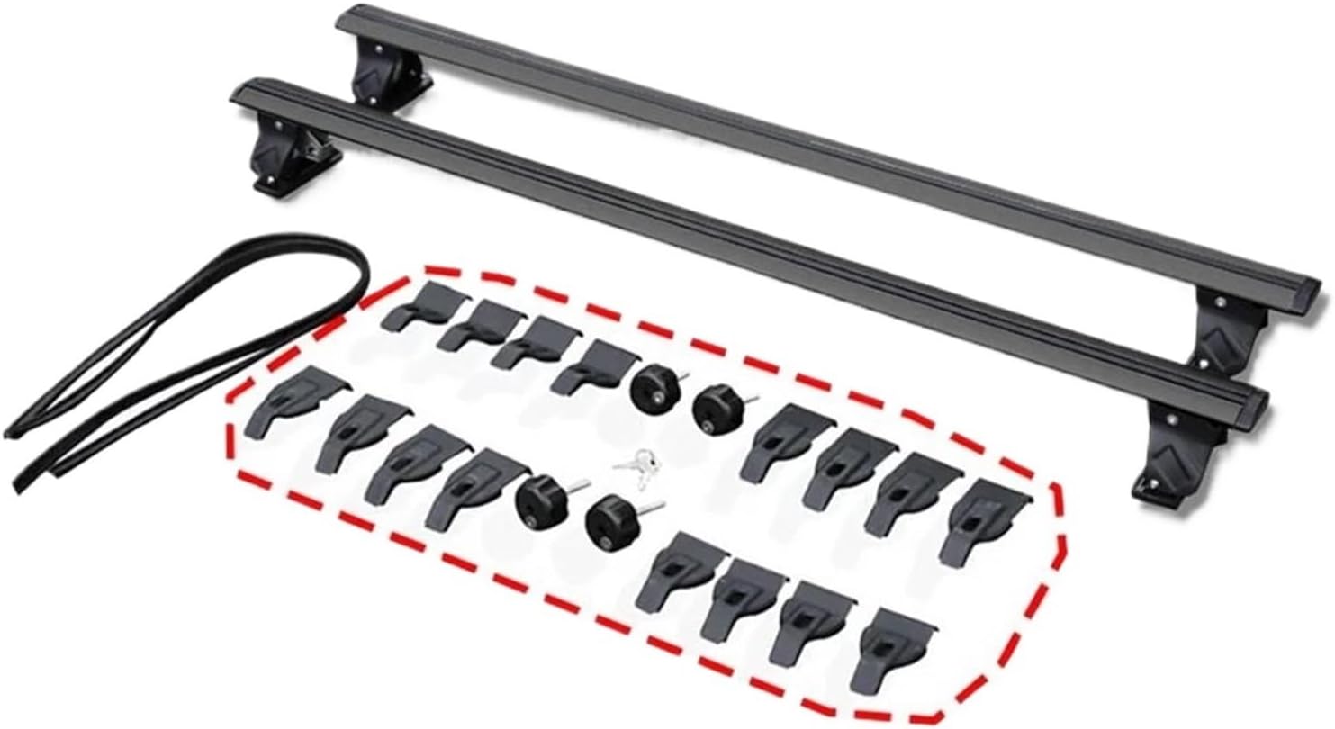 Roof Rack Rooftop 2PCS For Mustang For Mach-E Lockable Roof Rail Rack Rooftop Luggage Crossbars Cross Bars Aluminum Black Cross Bars