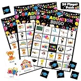 Liliful 35 Pcs Graduation Bingo Games 24 Players Congrats Grad Party Bingo Cards Class of 2024 Party Games for Boys Girls Adults Classroom Activities High School College Graduation Party Supplies
