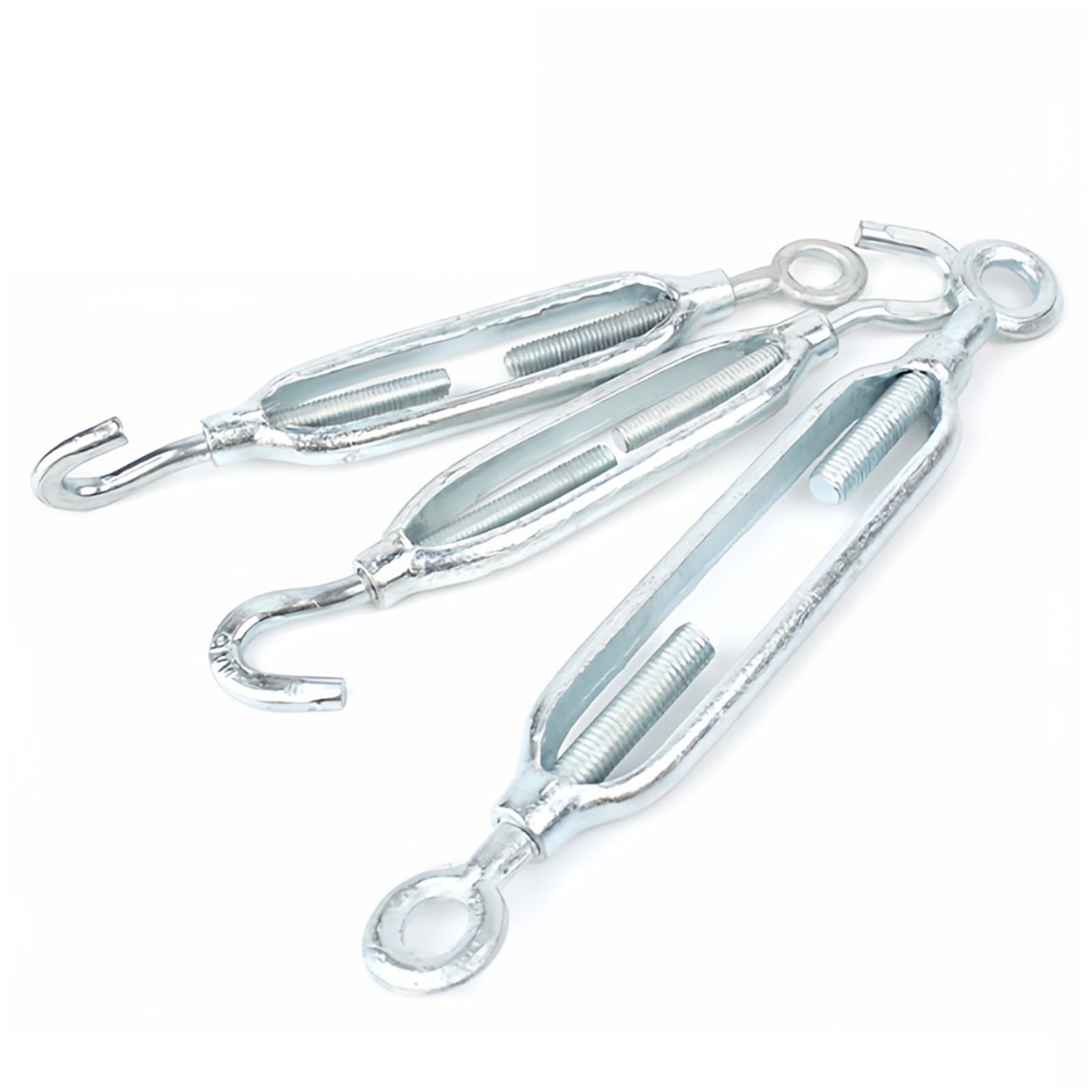 Tensores de acero galvanizado M14 con ojo y ojo/gancho y ojo/gancho y gancho for cables de tensión, cuerdas y cadenas((eye-eye) M14,5pcs)
