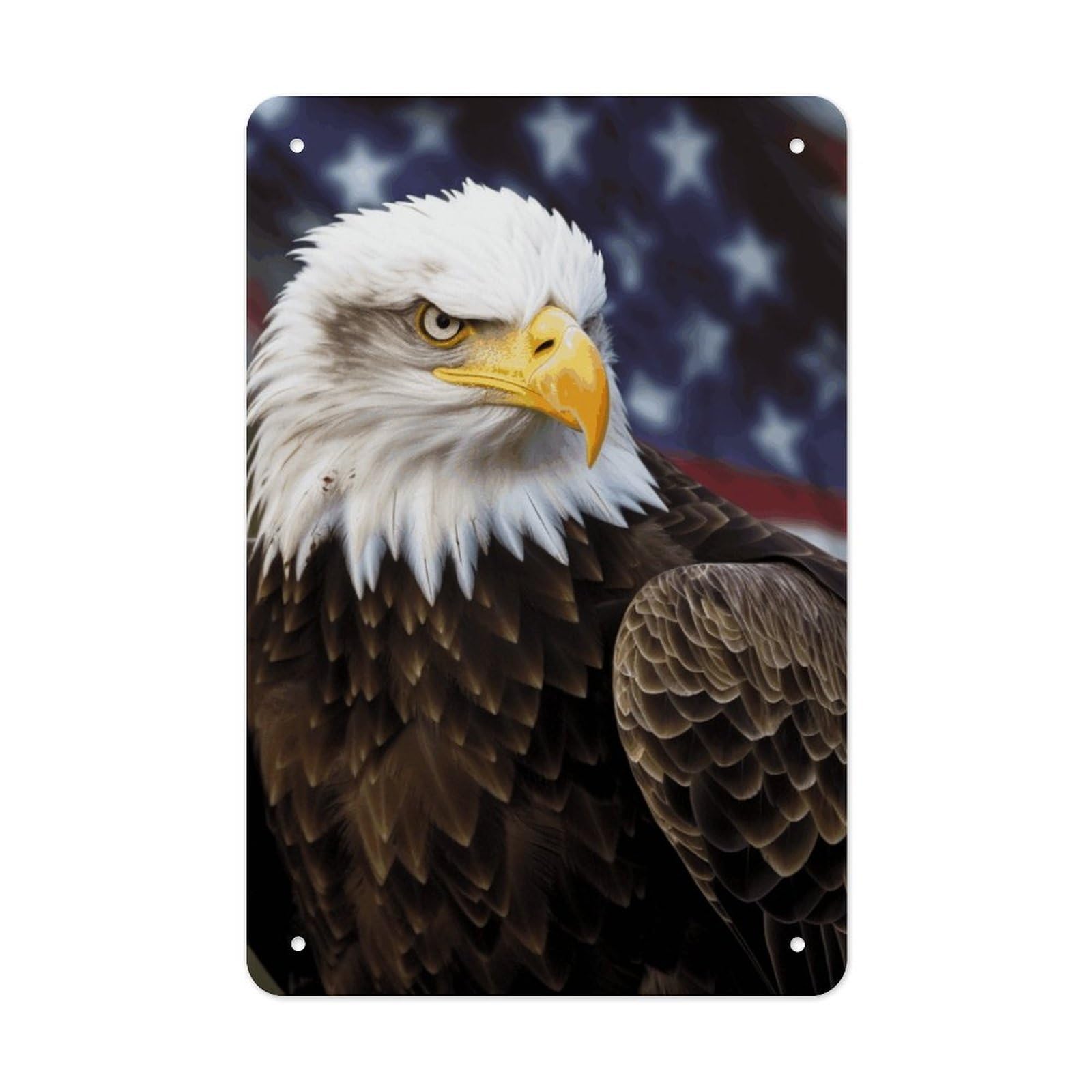 QMNLKH American Bald Eagle Plaques for Wall Decor, Personalized Metal Tin Sign for Home, Multifunctional Poster for Office, Fashion Painting for Hallway, Wall Art Pictures, 7.9x11.8Inch