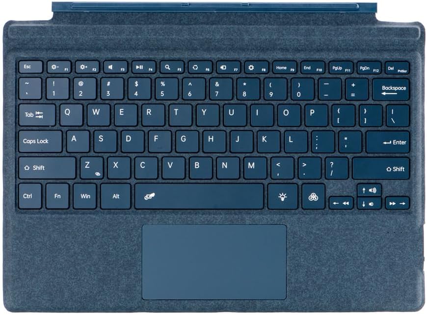 Surface Pro 7+ Type Cover, Ultra-Slim Bluetooth Keyboard Compatible for Microsoft Surface Pro 3/4/5/6/7, Backlit QWERTY English (Blue)