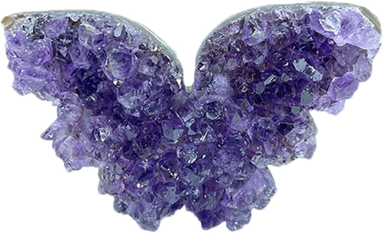 Natural Amethyst Butterfly Cluster Rocks Geodes Crystals Home Decor | Raw Amethyst Stone Spiritual Healing,Meditation for Valentine's Day Gifts & Collectors