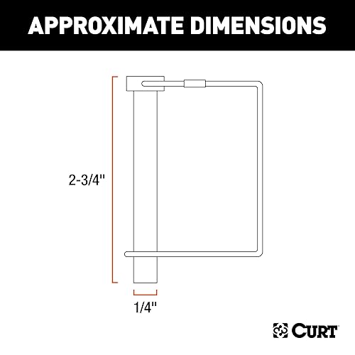 Miniatura 2 de BKDK CURT 25081 Pasador de acoplador de remolque, 14 pulgadas de diámetro x 2-34 pulgadas de largo, zinc transparente