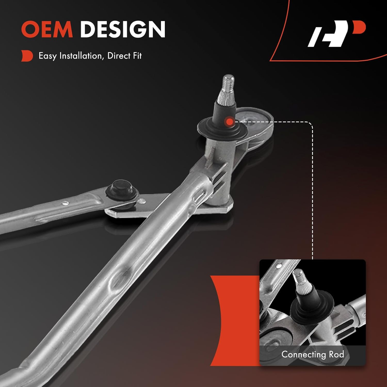 A-Premium Front Windshield Wiper Transmission Linkage Assembly Compatible with Mazda Vehicles - 3 2004 2005 2006 2007 2008 2009 - Replace# BP4K67360A, BP4K67360B