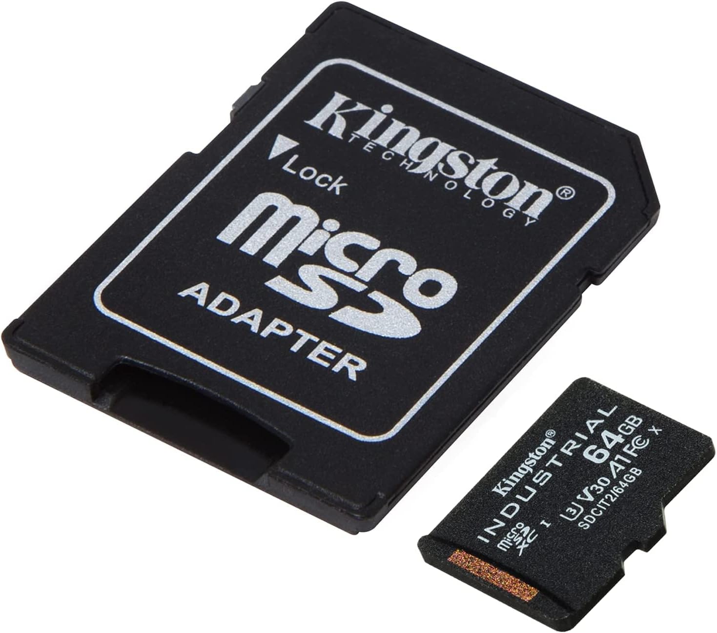 kingston 64gb micro sd card industrial grade 2 pack with adapter sdcit264gb bundle with 1 everything but stromboli tf sd memory card reader