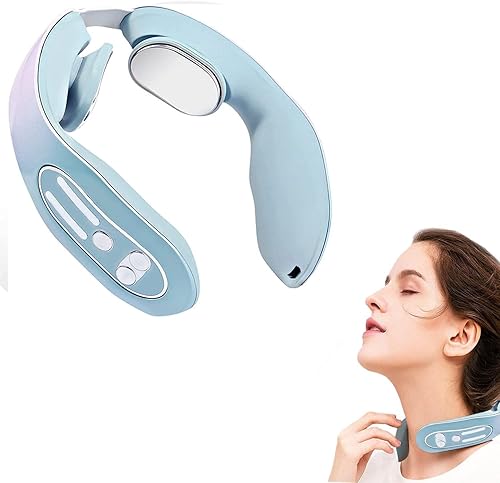 Bzdzmqm Masajeador de columna cervical, masajeador de cuello con función de calefacción, protector de cuello de carga USB, masajeador de
