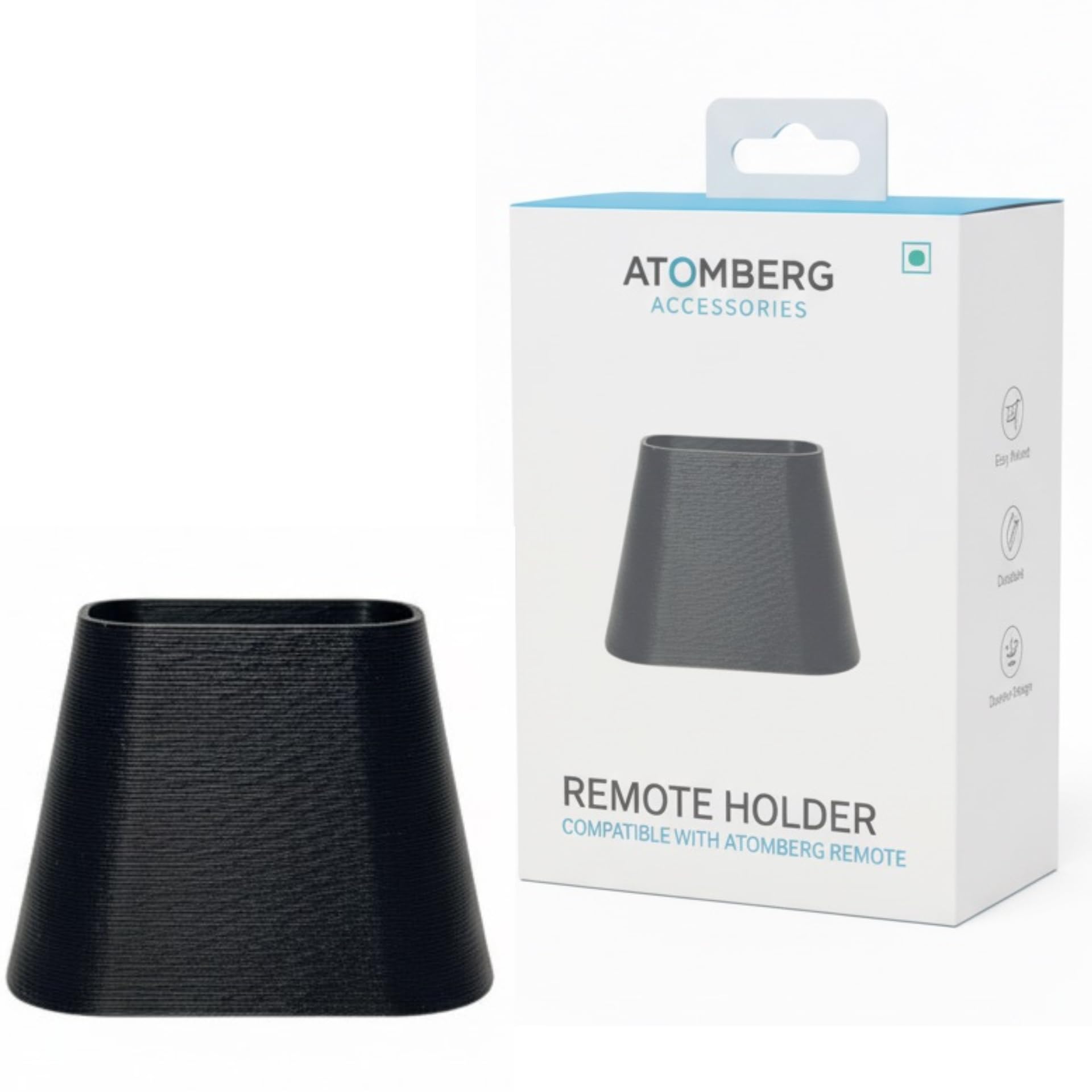 Universal Atomborg Fan remote control stand organiser Eco-Desk Premium Remote Control Holder Stand, Black PLA Material, Compatible with Atomberg Ceiling Fan Remote, Desktop Organizer-image-30