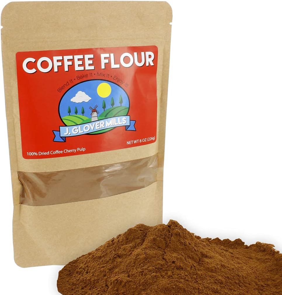 Coffee Flour - J.Glover Mills - 100% All Natural Coffee Flour - Sustainable Vegan Superfood with Antioxidants, Iron, Fiber, Potassium & Protein! - Blend It! Bake it! Love it!
