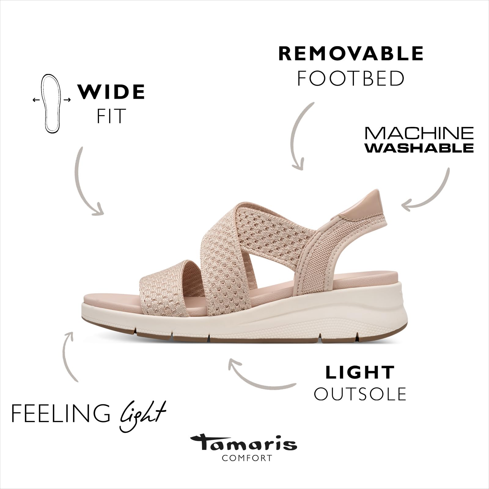 Tamaris Kobiety Tamaris Comfort Damen Keilsandale Tc VeganSandał na koturnie