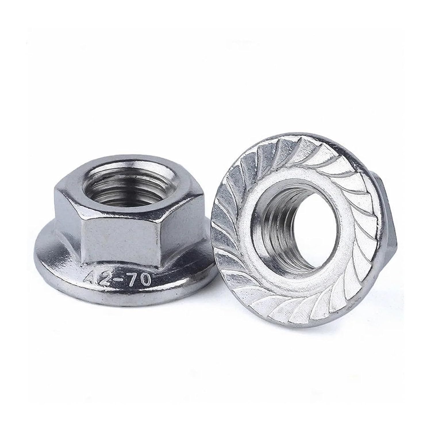 M4 M5 M6 M8 M10 M12 Hex Flange Nut 304 Stainless Steel Hexagon Head Serrated Spinlock Flange Nut Lock Nut(M12(5pcs))