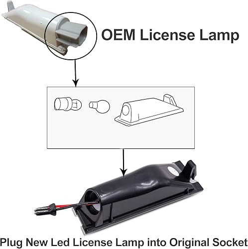 Miniatura 7 de NSLUMO Conjunto de luz LED para placa de matrícula para Cadillac CTS CTS-V Sedán 2008 2009 2010, reemplazo de lámpara de matrícula OEM 6000K xenón