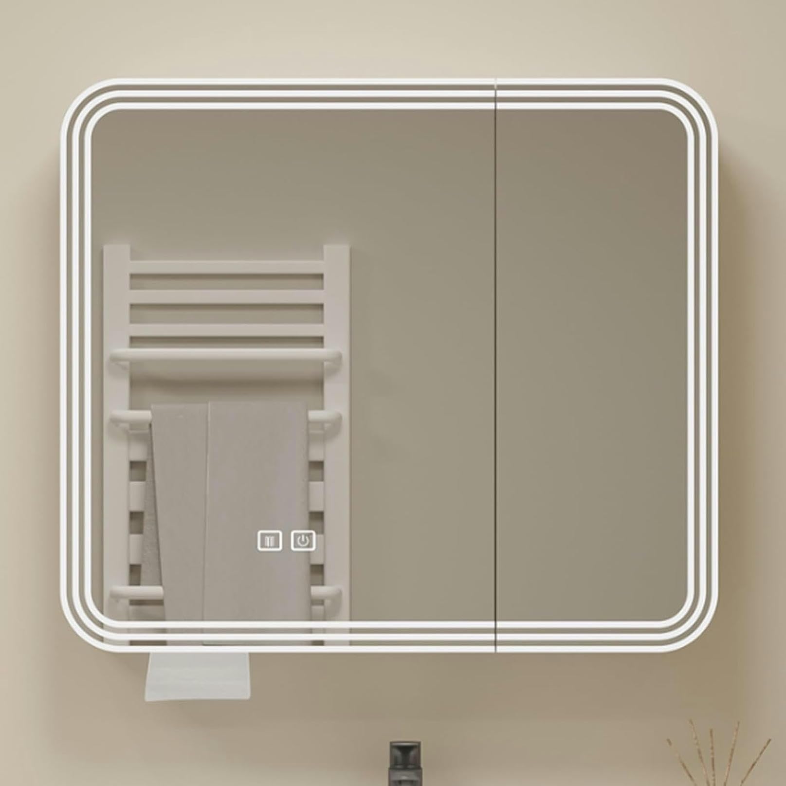 Botiquín de aluminio y espejo de tocador con luces para baños exclusivos