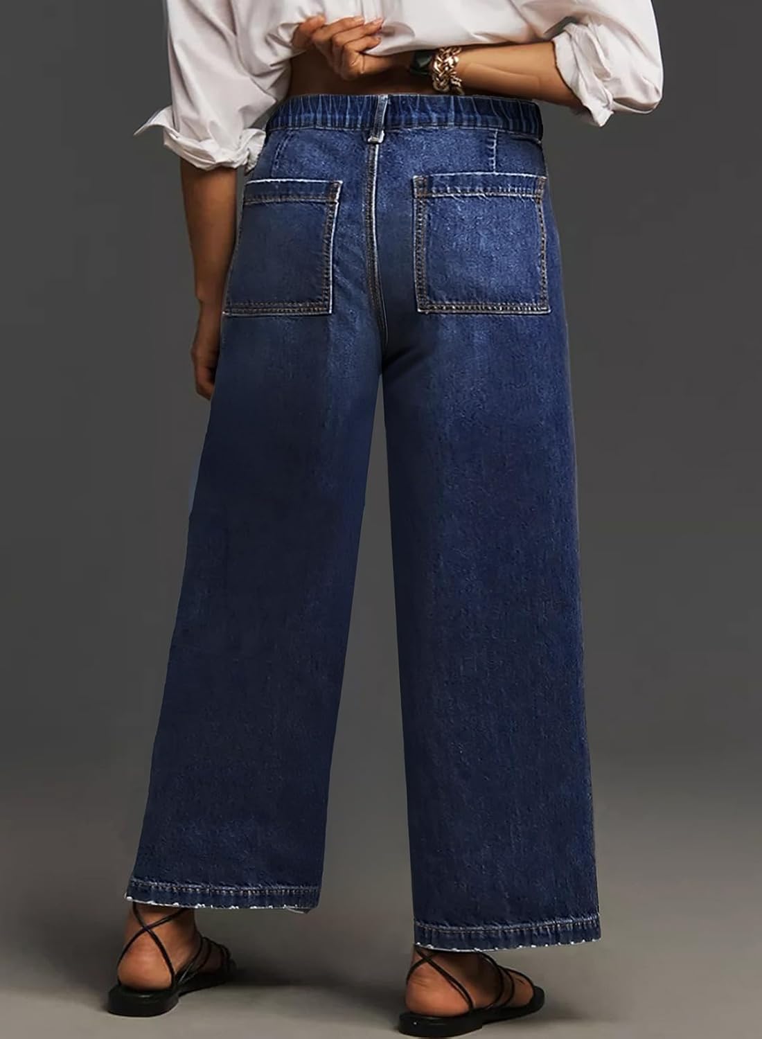 Eytino Plus Size Jeans for Women High Waisted Wide Leg Jeans Trendy Baggy Loose Stretchy Denim Pants with Pockets(1X-5X) - Image 3