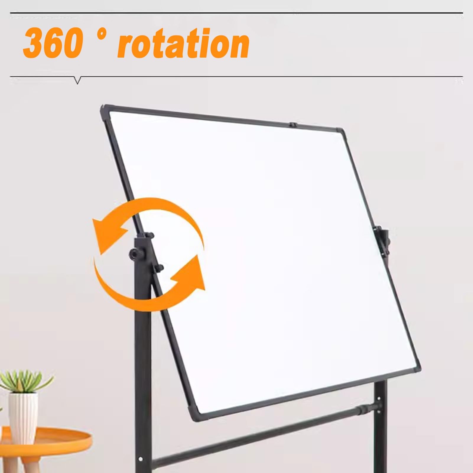 Soporte Rodante Universal para Pizarra Blanca, Pizarra, Pizarra De Borrado En Seco, Soporte De Metal Ajustable Duradero con Ruedas Bloqueables (Color : Black)