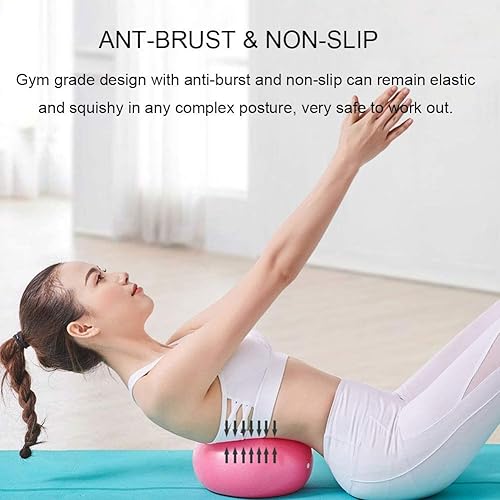 Miniatura 5 de THFXAE Paquete de 2 pelotas de pilates de 9 pulgadas, pequeña pelota de ejercicio con pajita inflable para yoga, pilates, estabilidad, barras,