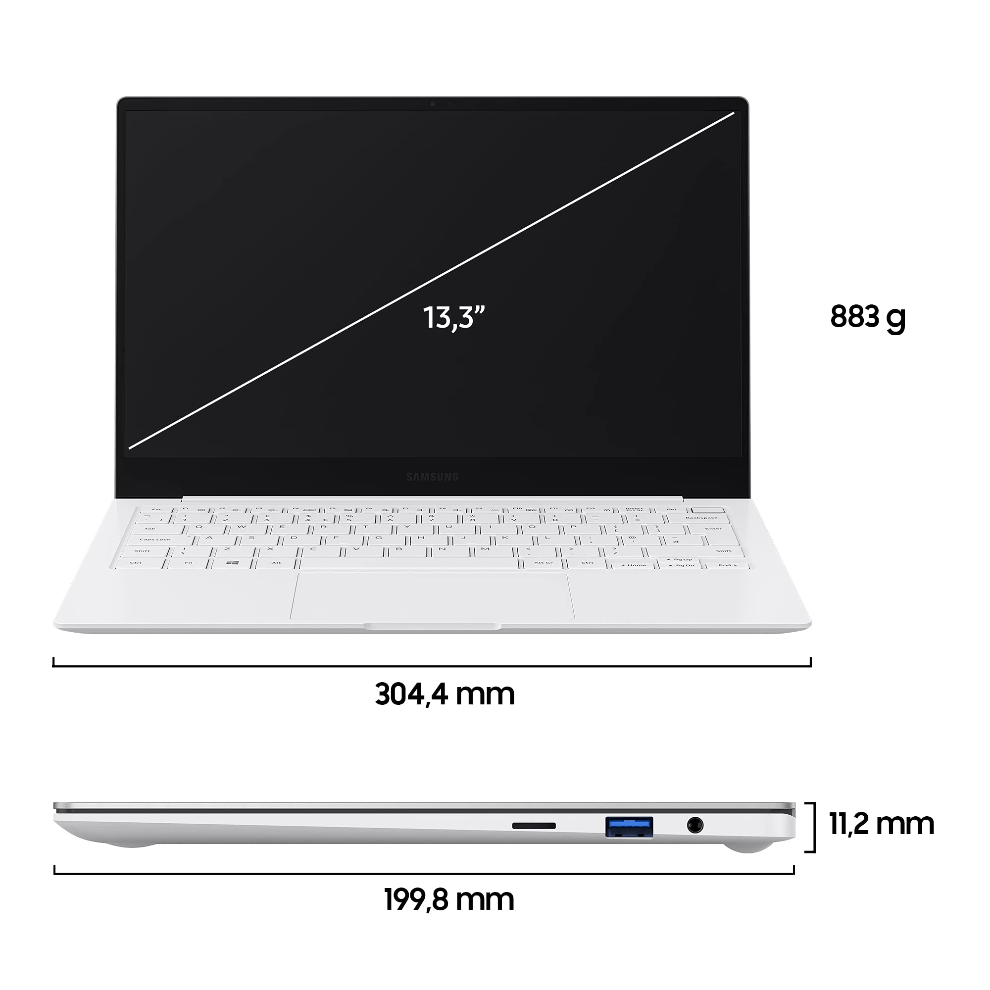 Samsung Galaxy Book Pro 33,78 cm (13,3 Zoll) Notebook (Intel Core Prozessor i5, 8 GB RAM, 256 GB SSD, Windows 10 Home, Kostenloses Upgrade auf Windows 11) Mystic Silver