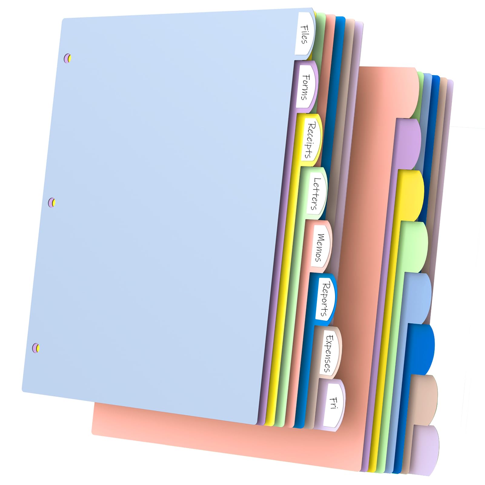 3-ring Binder Dividers 16-Piece With Tabs - Black Plastic Page Dividers ...