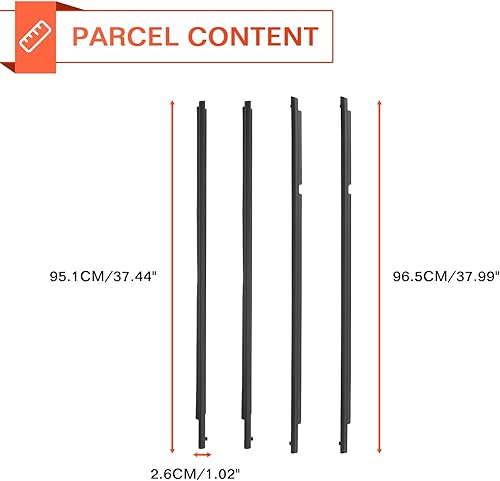Vista 40 de ACLONG Kit de burlete delantero interior y exterior para Ford F-150 F-250 F-350 Bronco 1987-1996-4 piezas de repuesto E7TZ1521452A E7TZ1521453A