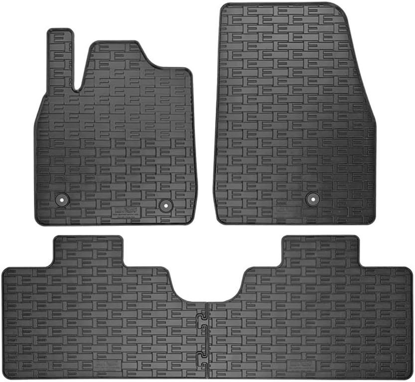 AUTO-STYLE CIKCAR Set of Rubber Mats Compatible with Ford Mustang Mach E 2020- (4-Piece + Mounting System)
