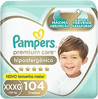 Fralda Pampers Premium Care Tamanho XXXG 104 Unidades